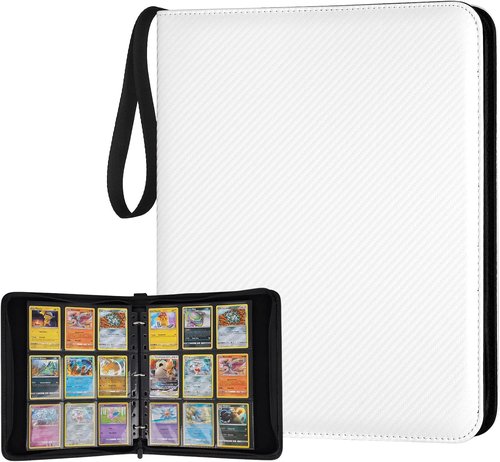 GERMUN 9 Pocket Card Binder - Premium Zip Trading Card Album for MTG, TCG & Sports Cards | 720 Double-Sided Pockets in White