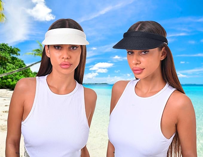 3 Pieces Clip On Visors Women Men Visor Sun Hats Hat Outdoor Sports Golf Beach Travel Tennis Cap