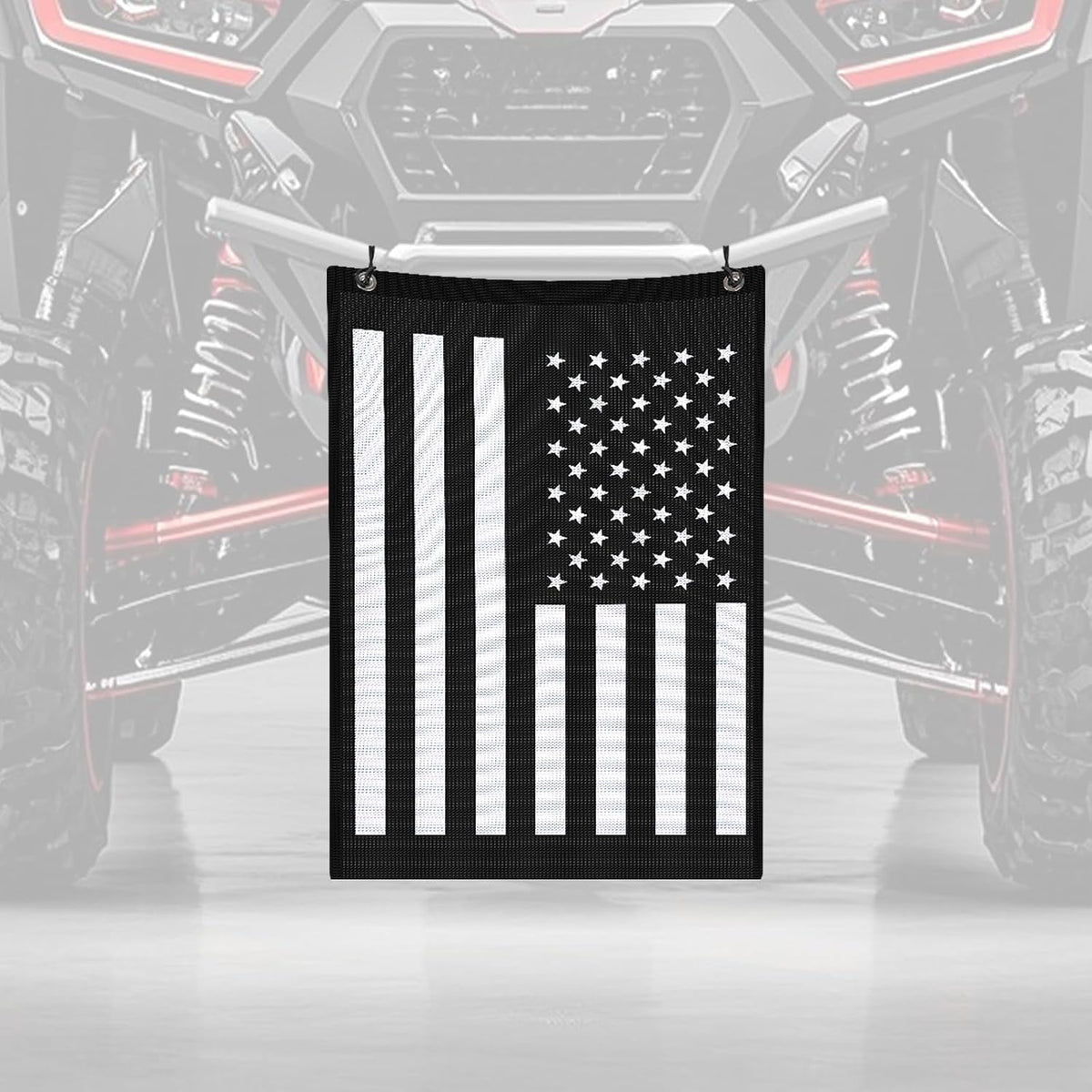 [Heavy-Duty] UTV Rear Trash Mesh Organizer & Trash Bag | Hose-Down Washable Design for Muddy Tow Straps, Wet Gear & Cans | Universal Fit for Polaris RZR, Can-Am X3, Yamaha (American Flag Edition)
