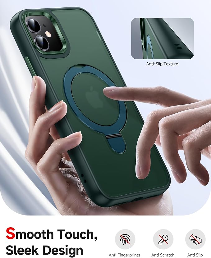 LeYi for iPhone-11 Cases with Kickstand Green for Magsafe Cover Funda para