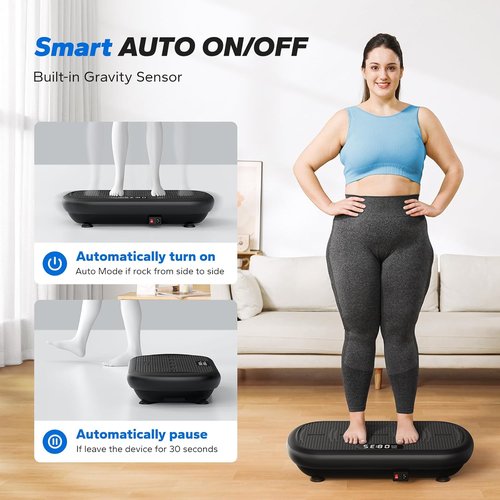 MERACH Vibration Plate Exercise Machine - 440 Lbs Capacity, Bluetooth & Silicone Pedal for Weight Loss & Lymphatic Drainage
