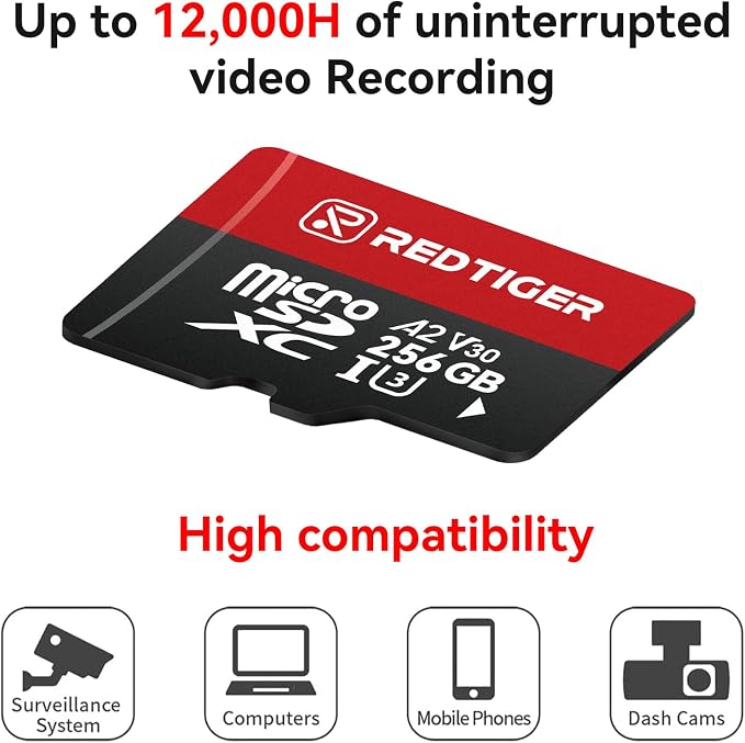 REDTIGER High Speed 256GB Micro SD Card