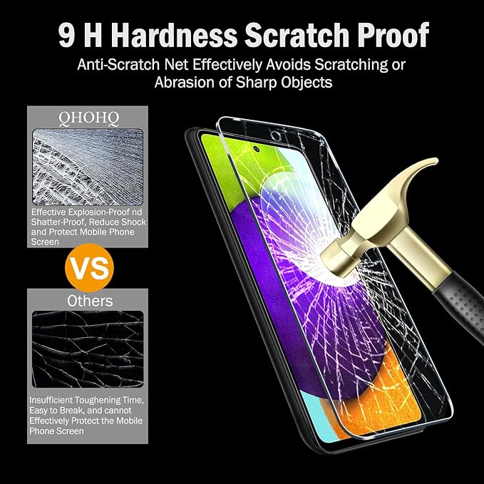 QHOHQ 3 Pack Screen Protector for Samsung Galaxy A52 4G/5G