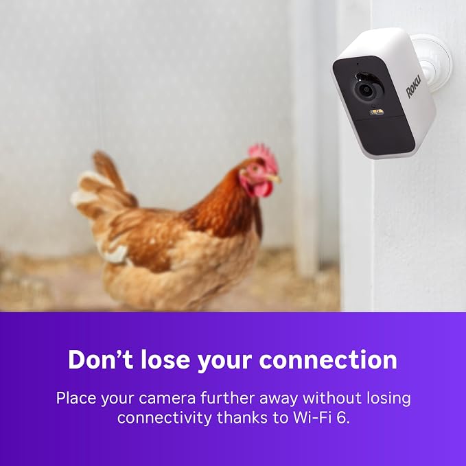 Roku Wireless Battery Security Camera 2025, Indoor/Outdoor Weather‑Resistant