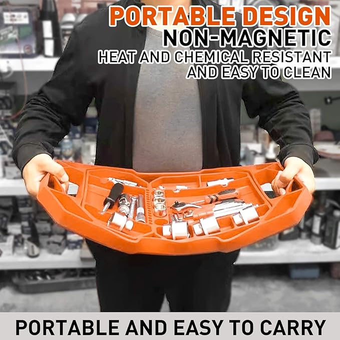 3pcs Large Non-Slip Flexible Silicone Tool Tray, Mechanic Tool Mat, Tool Organizer, Tool Storage, Tool Holder, Grip Mats, No Magnets, Christmas Day Gift for Men, Father’s Day Gift