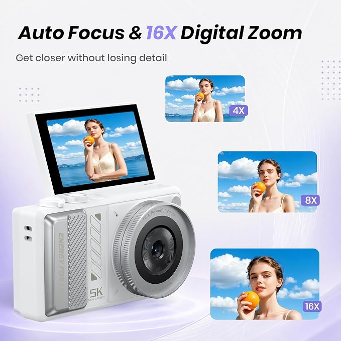 5K Digital Camera for Photography, 2026 Latest 80MP Autofocus WiFi Vlogging