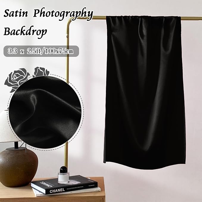 RUDONG M Satin Photography Backdrop 3.3x2.5ft