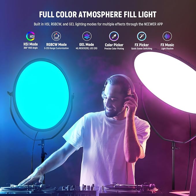 NEEWER 18" RGB LED Round Panel Video Light