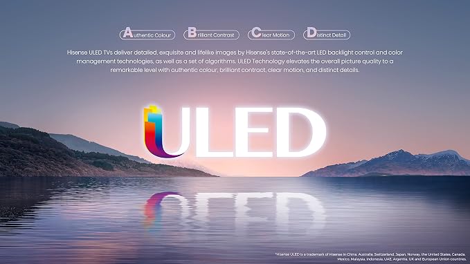 Hisense ULED 4K Premium 65U6H Quantum Dot QLED Series 65-Inch Smart Google TV, Dolby Vision Atmos, Voice Remote, Compatible with Alexa (2022 Model) Black
