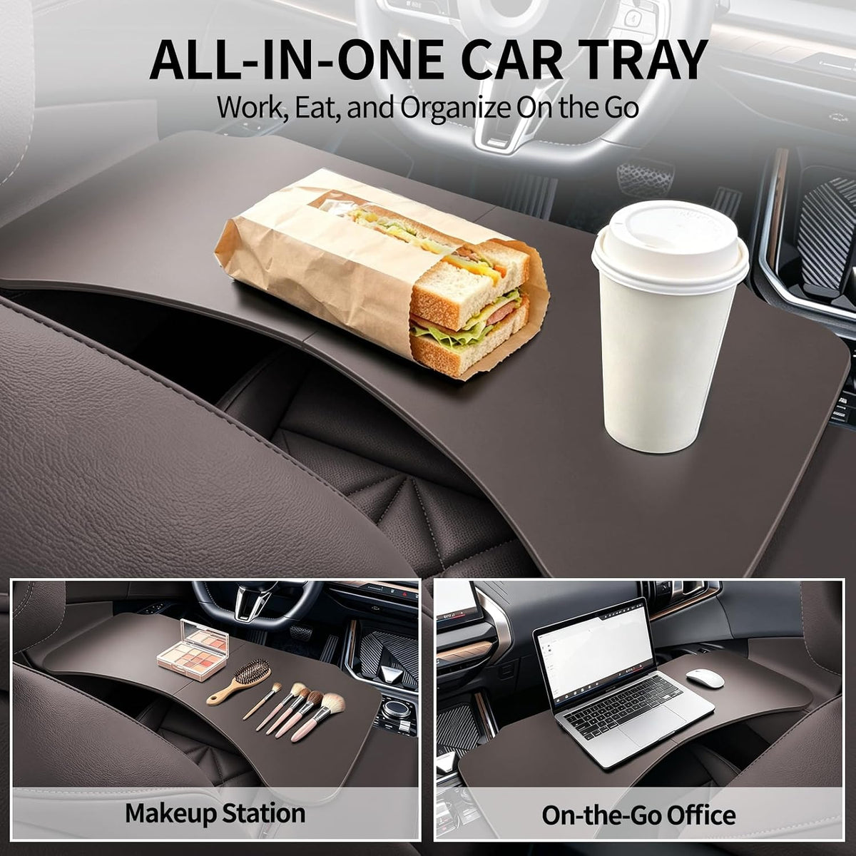 Foldable ABS Car Desk & Food Tray for BMW X3/X5/X7, Tesla Model 3/Y/S/X