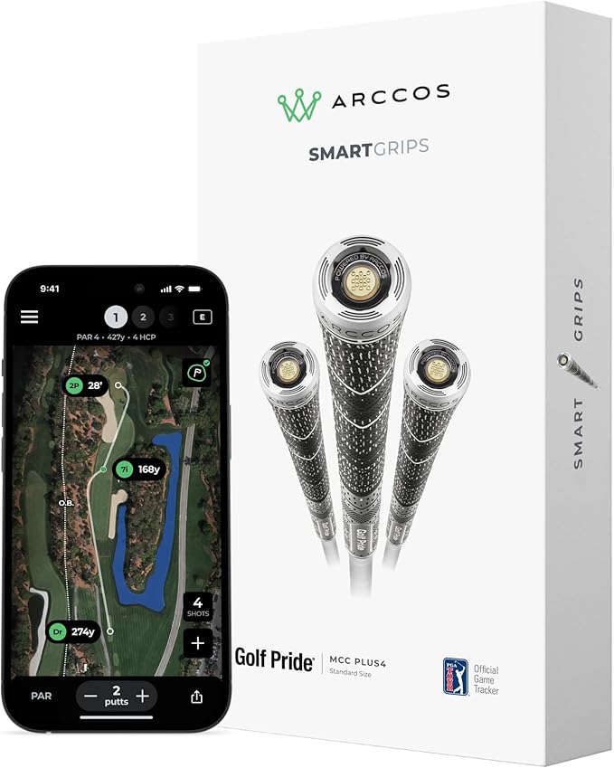 Arccos Caddie Smart Grips - Golf Pride MCC Plus4 (Standard),Grey / Black
