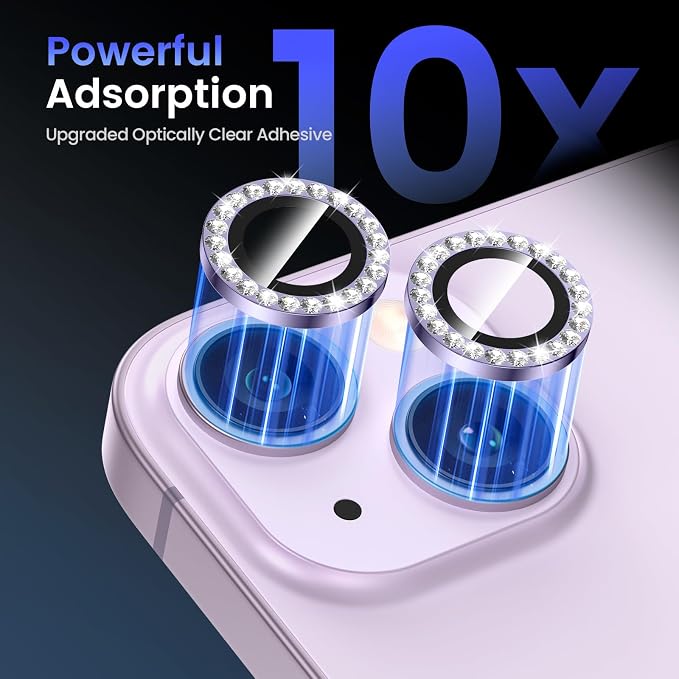 Tensea for iPhone 14 / iPhone 14 Plus Camera Lens Protector, 9H Tempered Glass