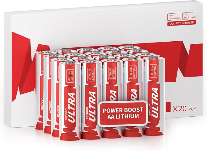 BEVIGOR AA Lithium Batteries 20 Pack, 1.5V Double A Batteries