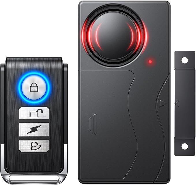 WSDCAM 110dB Door Alarm with Remote, Wireless Anti-Theft When Opened, Door