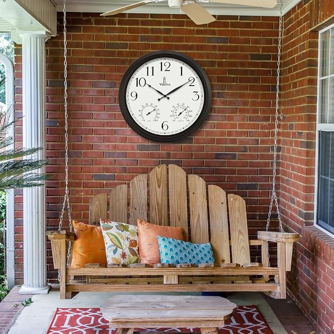 24 inch Outdoor Clocks for Patio Large Waterproof