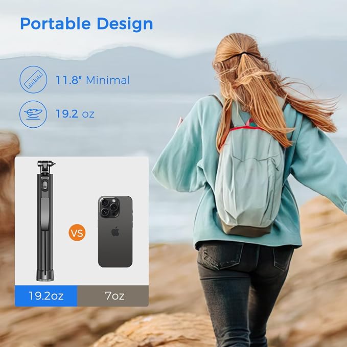 Selfie Stick Travel Tripod for Cell Phone