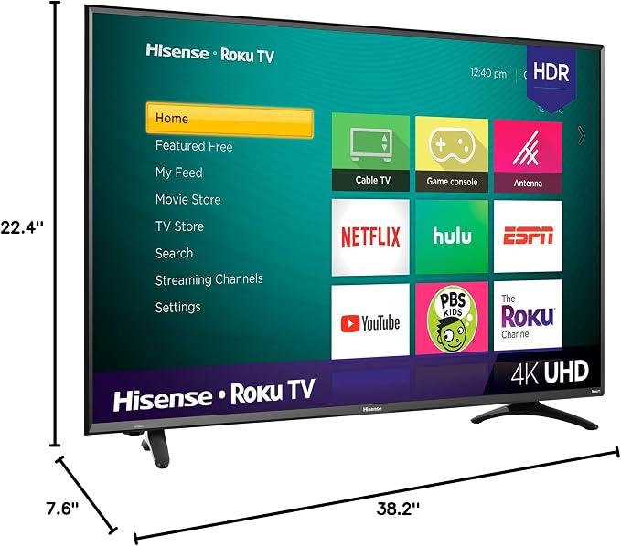 Hisense 43R7E 43-inch 4K Ultra HD Roku Smart LED TV HDR (2019)