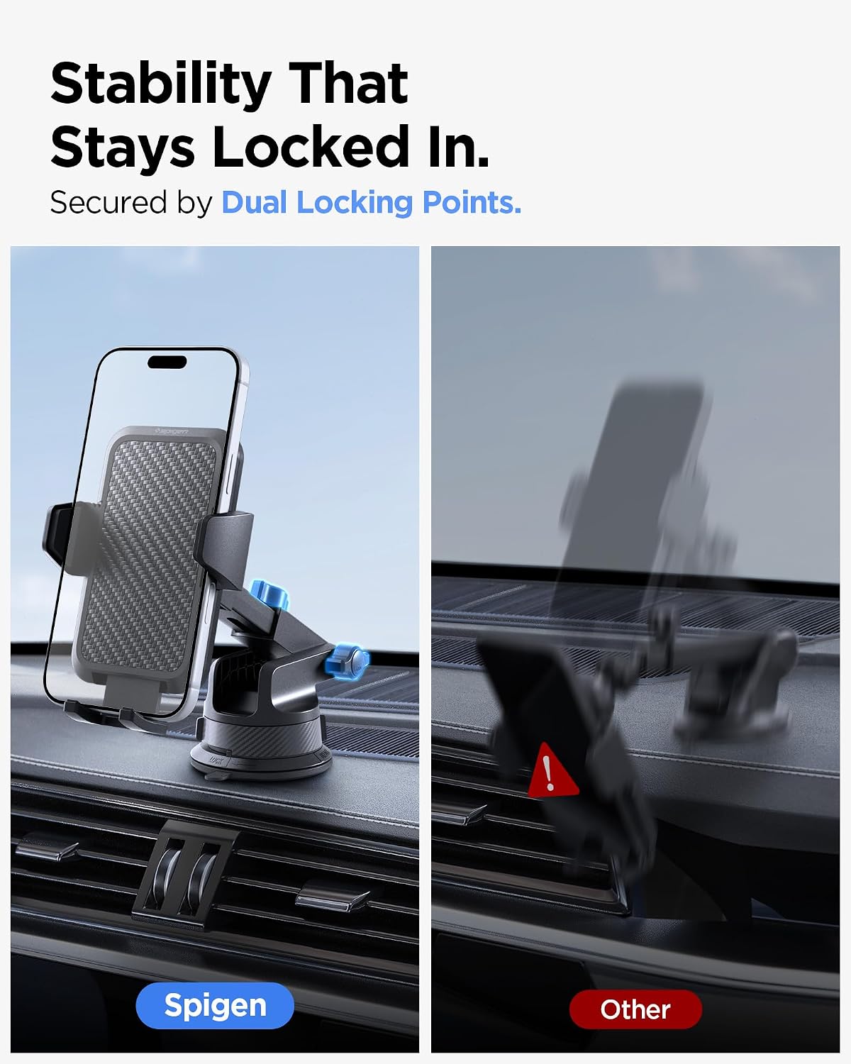 Spigen Carbon Fiber Dashboard Car Mount with Multi-Angle Telescopic Arm
