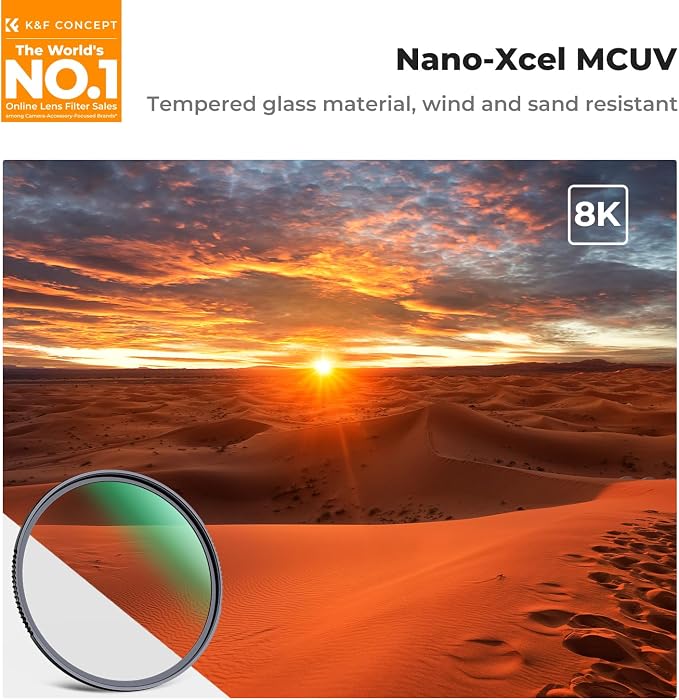 K&F CONCEPT 43mm MC UV Protection Filter Shockproof Tempered Optical Glass
