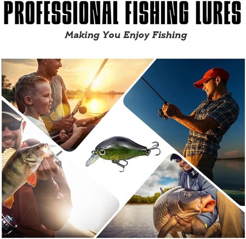 Fishing Lures Tackle Kit by [Brand Name] - Freshwater Bait Set with Crankbaits, Jigs & More for Bass, Trout, Salmon