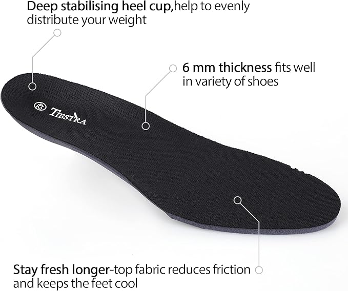 2 Pair-Insoles for Womens Memory Foam Shoe Inserts,Replacement Insoles for Work Boot Running Shoes-Shock Absorption and Cushion for Feet Relief,Comfort Inner Soles for Everyday Use Black 40EU/US9