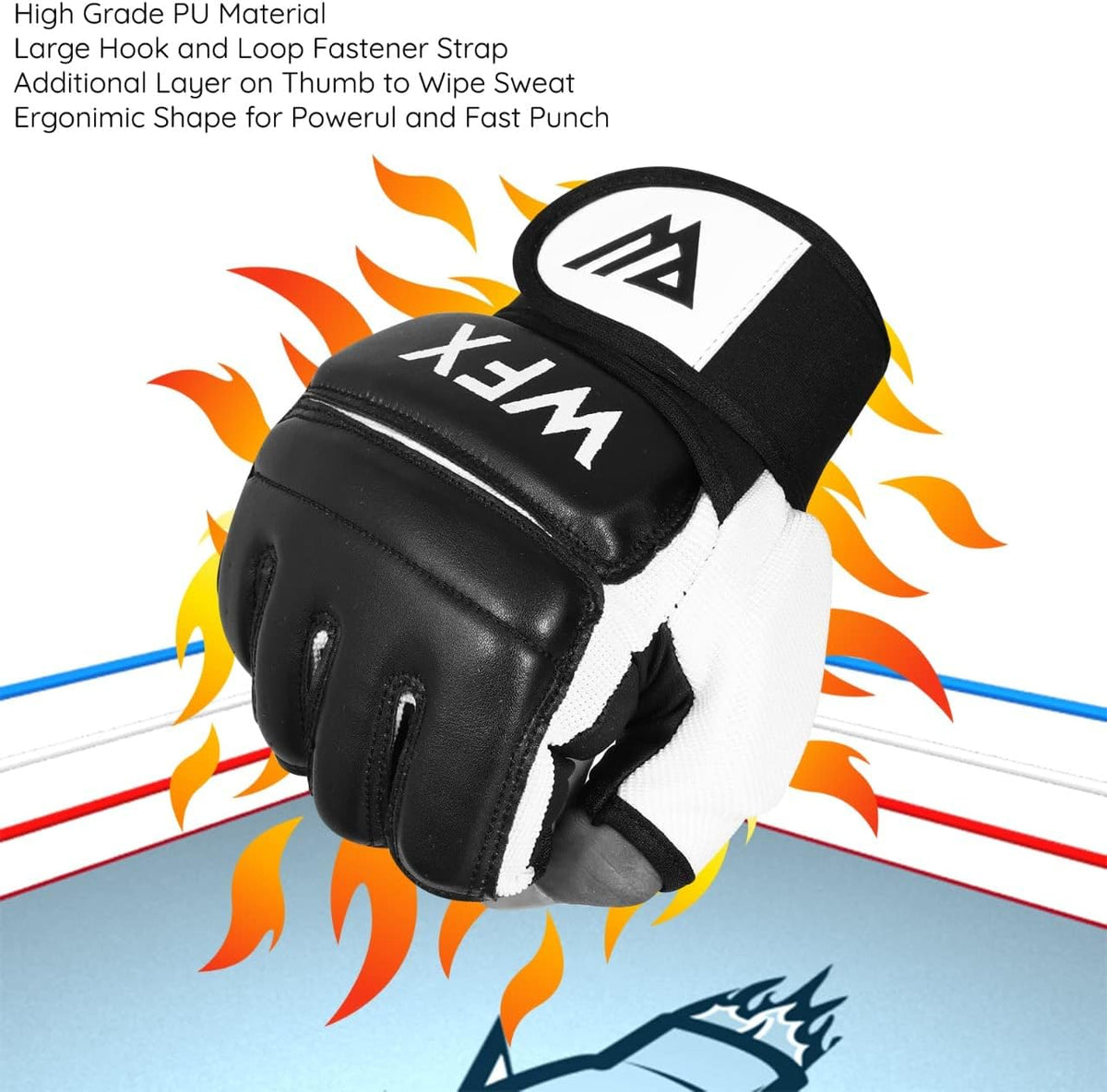 WFX Boxing Gloves - Durable MMA Training Mitts for Karate, Taekwondo & Muay Thai | Synthetic Material