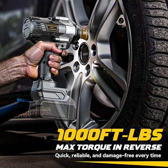 DIYtoolifz Cordless Impact Wrench 1/2” Compatible with Dewalt 20v Battery(Bare Tool), 1000FT-LBS High Torque Impact Driver, Electric Impact Gun with LED Work Light, Variable Speeds, 4-Speed Control