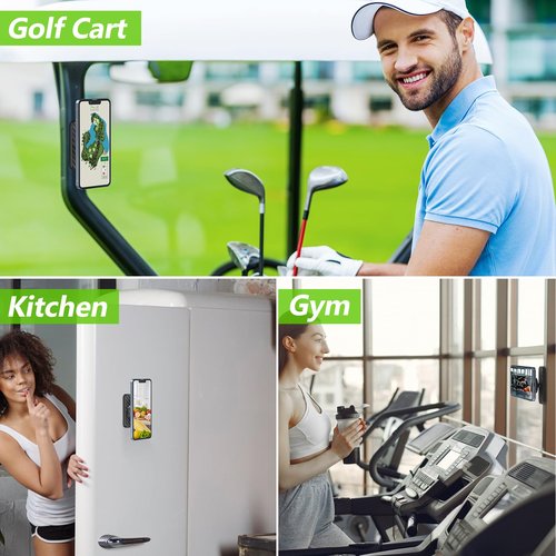 AISIKA Magnetic Golf Cart Phone Holder Compatible with MagSafe iPhone and Android Fits EZGO, Club Car, Yamaha, Icon, Golf Cart Accessories Valentines Day Gifts for Him Men Women Golfers