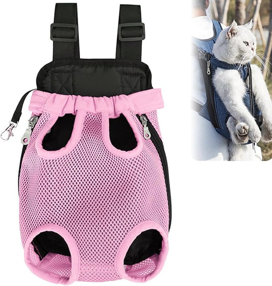 Portable Pet Carrier Backpack, Adjustable Pet Front Cat Dog Carrier Backpack Travel Bag for Small Medium Dogs Cats Puppies, Cat Backpack Carrier for Hiking Cycling (A, XL)