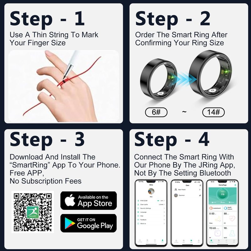 Smart Ring for Women Men Health Tracker - IP68 Waterproof Fitness Ring with Sleep Tracker/Heart Rate/Blood Pressure/Blood Oxygen/Step Counting/Calories for iOS & Android,No Subscription Fee,Silver #9