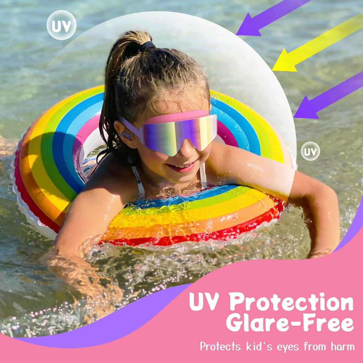 Skiennix Kids Swim Goggles - Anti-Fog UV Protection for Ages 3-15 | 2 Pack for Boys & Girls