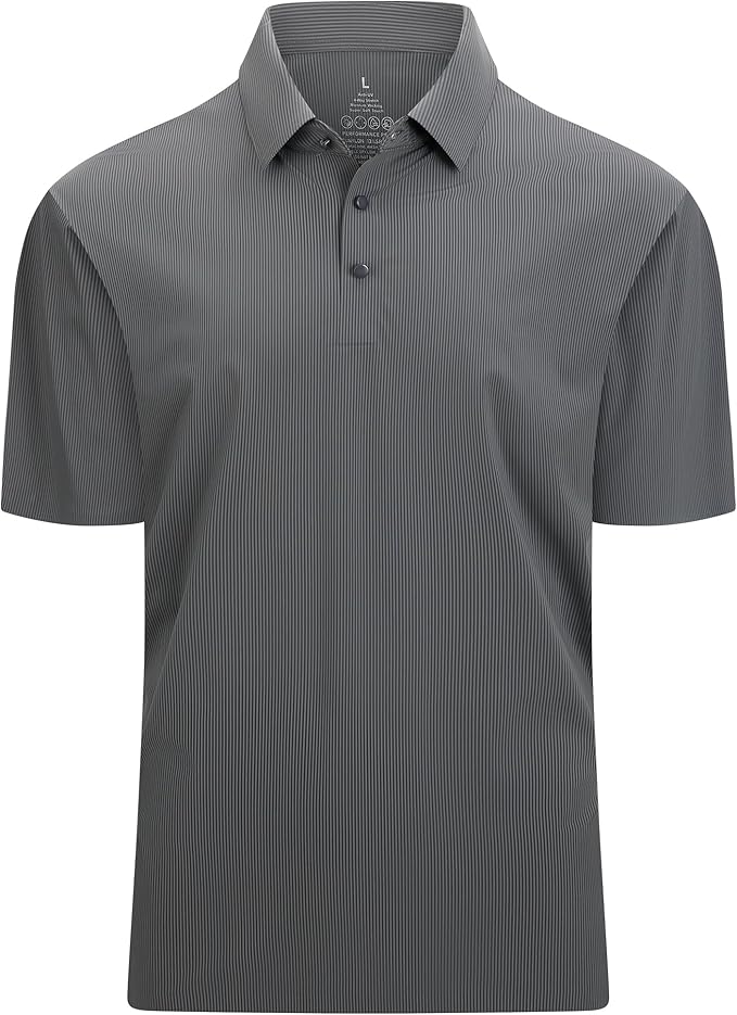 Esabel.C Golf Shirts for Men Dry Fit Performance Short Sleeve Print Moisture Wicking Collared Shirt