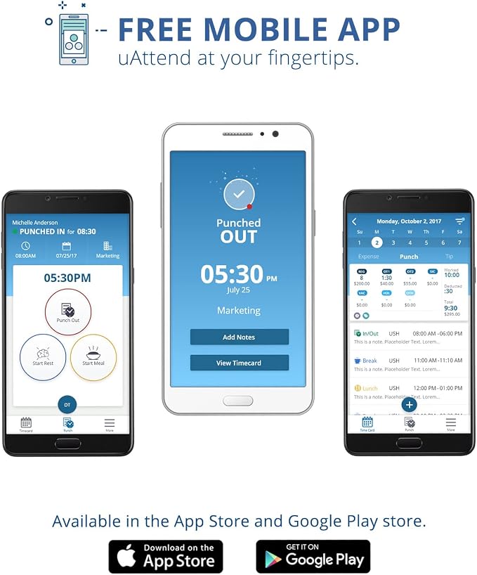 uAttend JL2500 Biometric Fingerprint Time Clock System