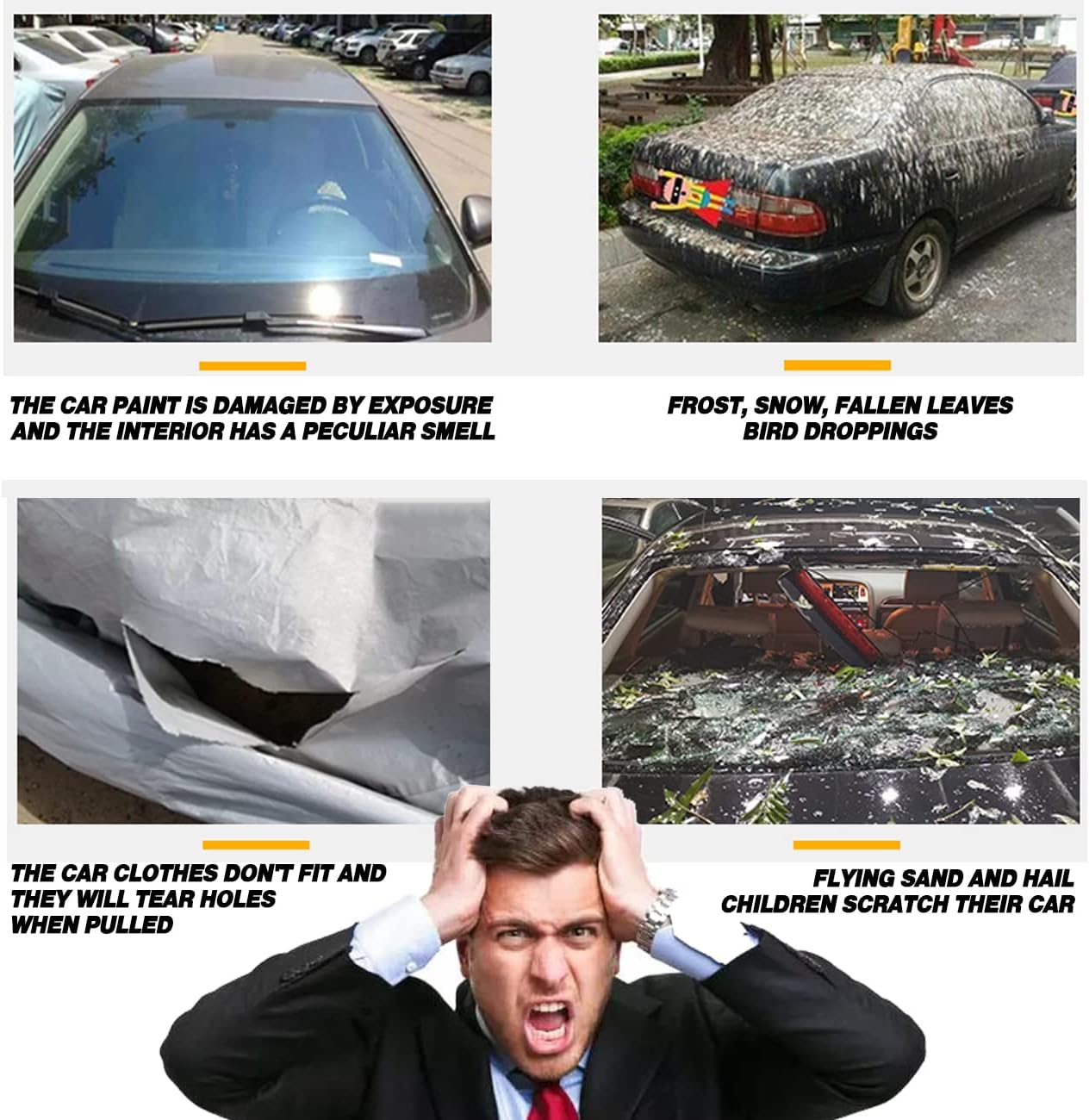 TUCAREST 6 Layers Full Car Cover for Pickup/Truck - Waterproof, Insulated, Anti-UV, Snow-Proof, Anti-Wind, All-Weather, Thickened Protection, up to 237 in