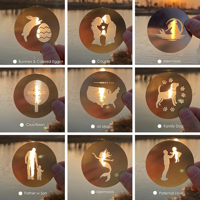 20Pcs Unique Round Gobos Kit for Optical Snoot, 66mm/2.6in Metal Plate Patterns