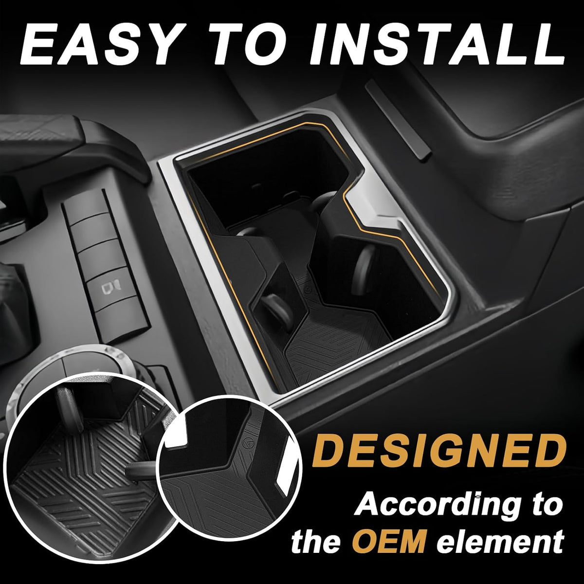 Muslogy Center Console Organizer & Cup Holder for 2025 2026 Toyota 4Runner