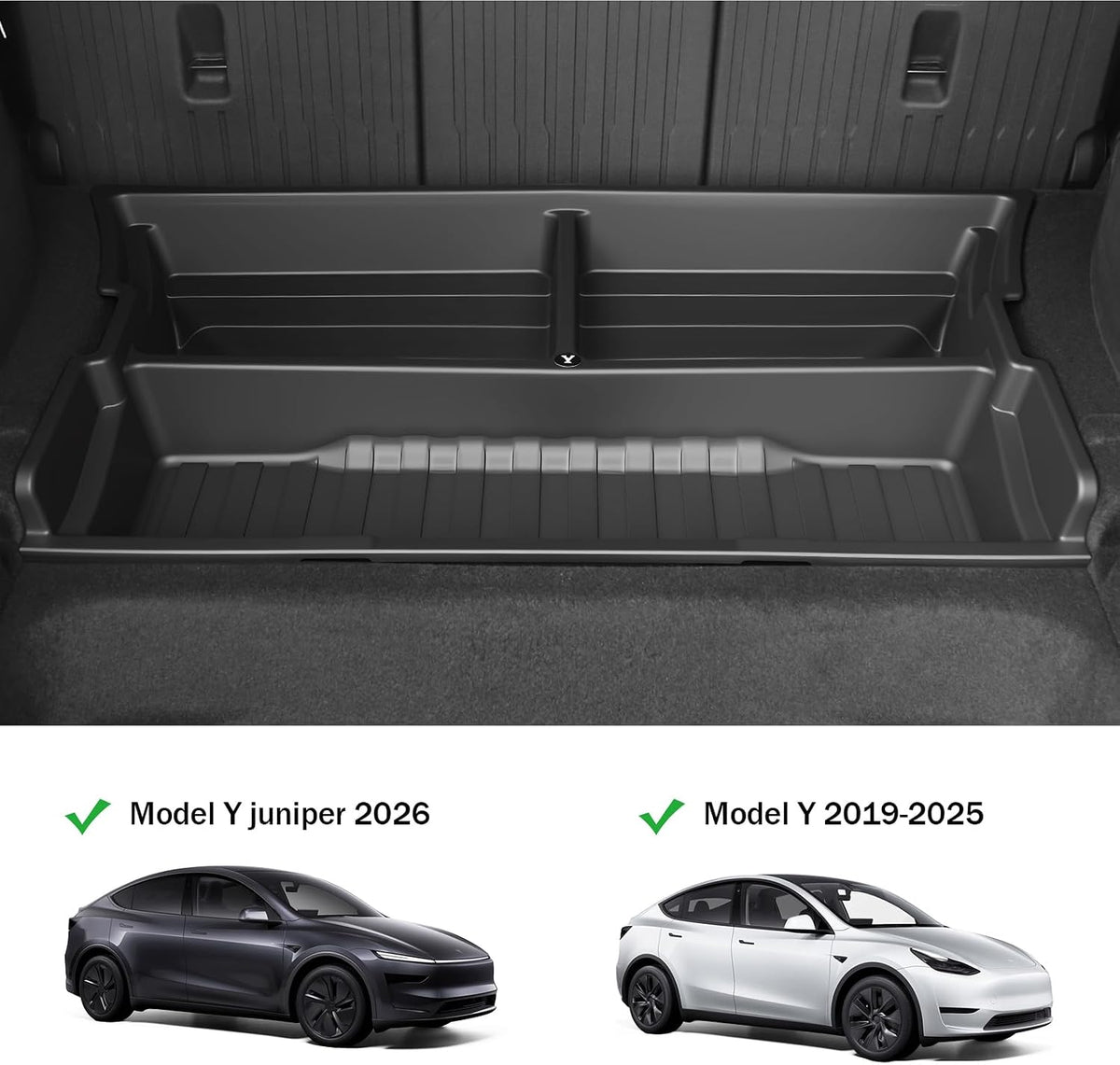 Hidden Trunk Organizer Tray for Tesla Model Y 2019-2026, Custom-Fit Rear Underfloor Storage Box, Durable ABS Compartment for Tools, Emergency Gear & Cleaning Supplies, Quick Access