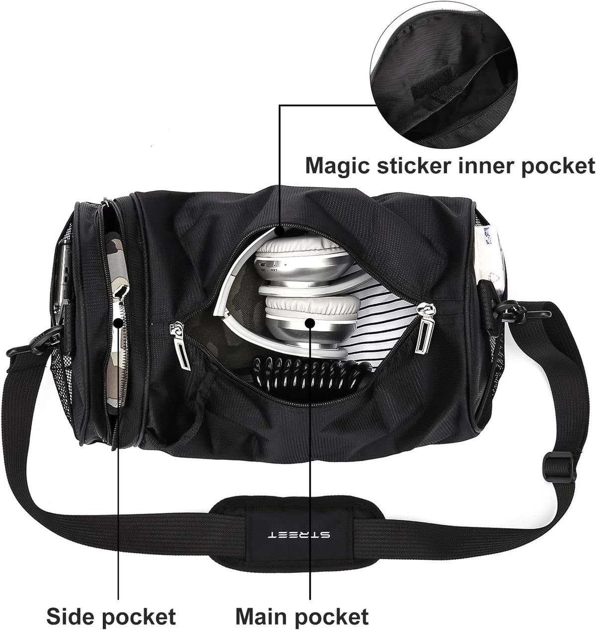 Skiennix Lightweight Gym Bag - Versatile Sports Duffel for Men & Women | Black X-Small