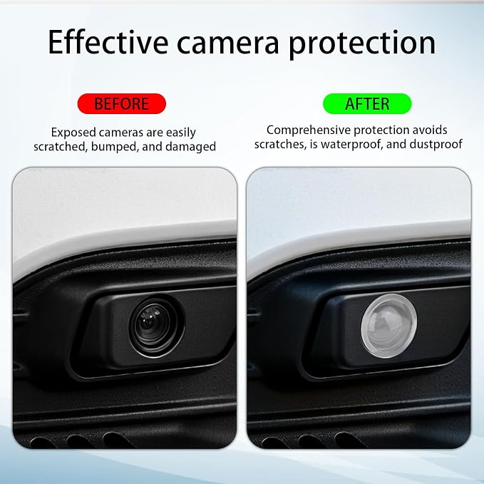 4pcs Car Camera Lens Protector, HD 360° Protection Backup Rear View Camera