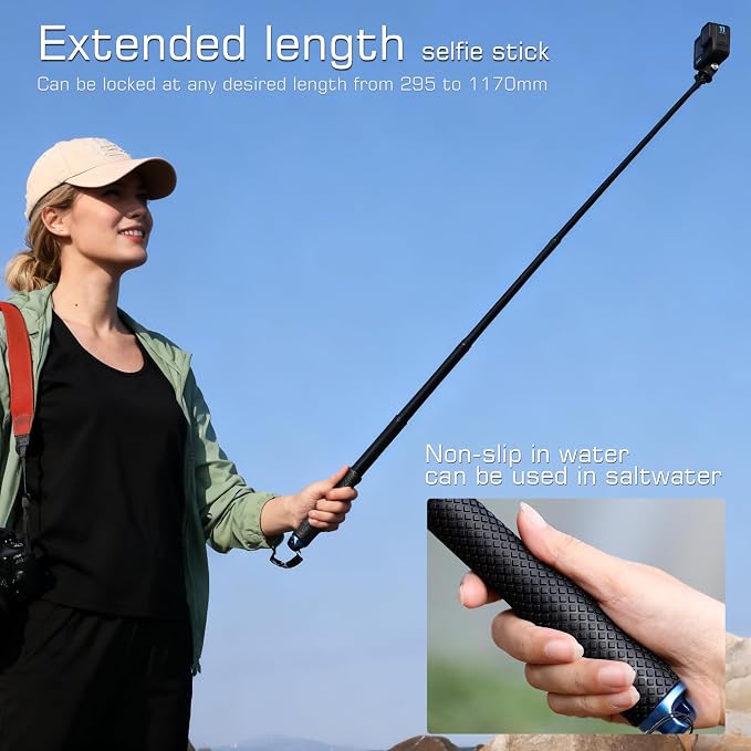 GEPULY 46''Alumium Waterproof Selfie Stick