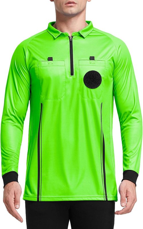 FitsT4 Pro Soccer Referee Jersey - Men's Long Sleeve Referee Shirt for Ultimate Comfort