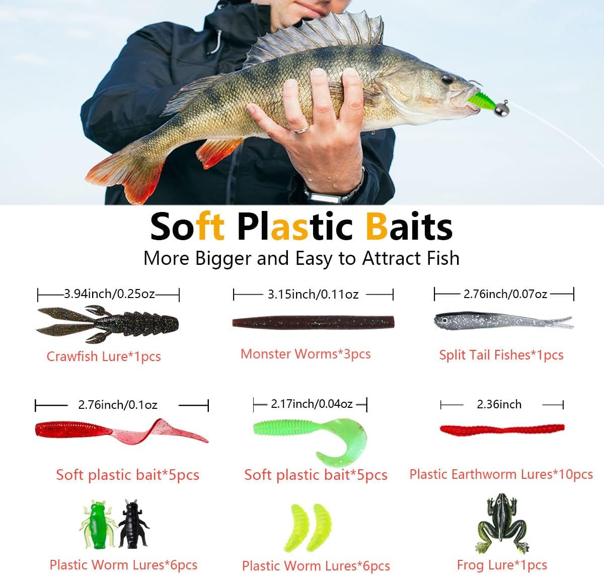 Skiennix Fishing Lures Kit - Complete Tackle Set with Crankbaits, Topwater Lures & Jigs | Ideal for Bass & Trout