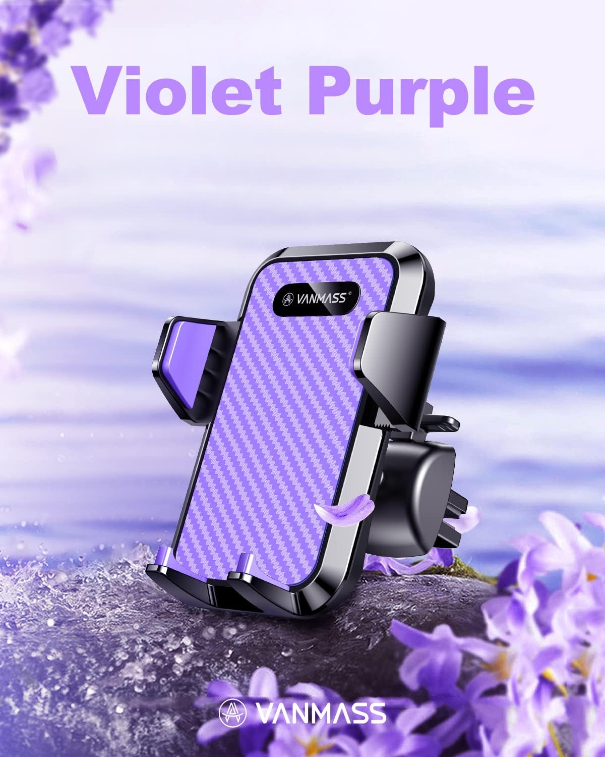VANMASS【85+LBS Strongest Suction & Military-Grade Ultimate Car Phone Mount【Patent & Safety Certs】 Cell Phone Holder for Dash Windshield Vent for iPhone 17 Pro Max Automobile Interior Sets, Purple