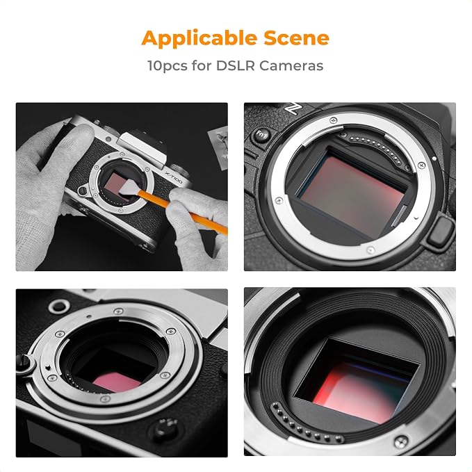 K&F Concept 10 Pack APS-C-Frame Sensors Cleaning Swabs, DSLR SLR Digital Camera