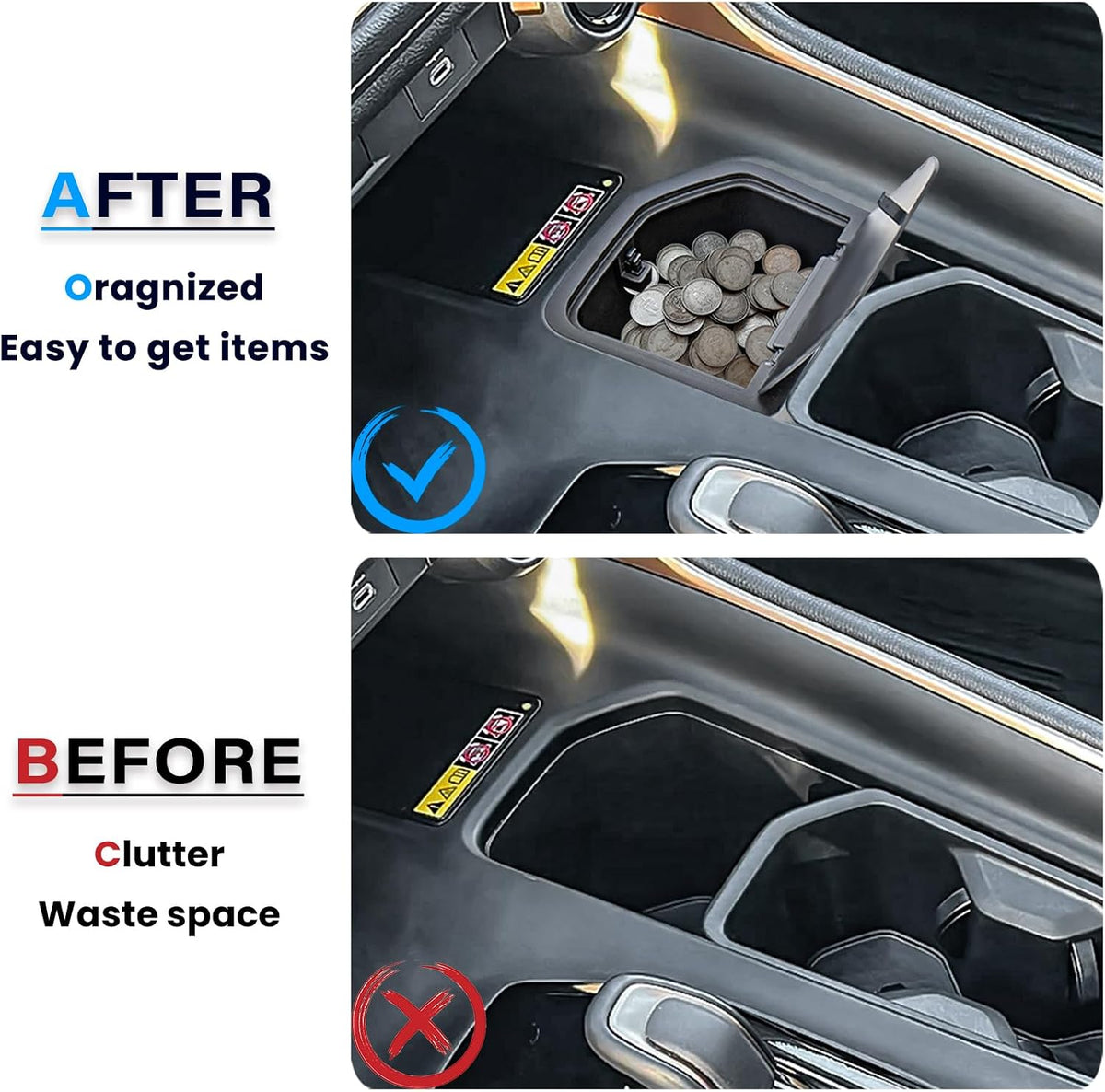 2PCS Cup Holder Organizer for 2023-2026 Toyota Grand Highlander