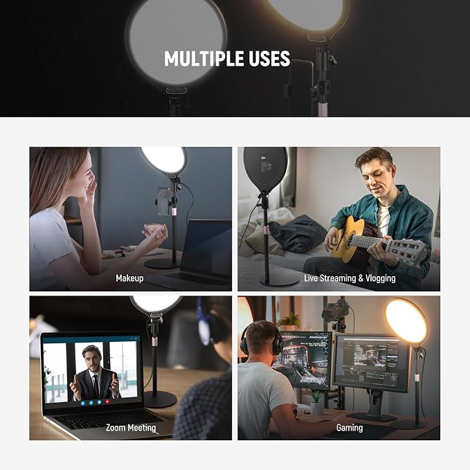 NEEWER Basics 2 Pack 10.5" Desktop LED Ring Light