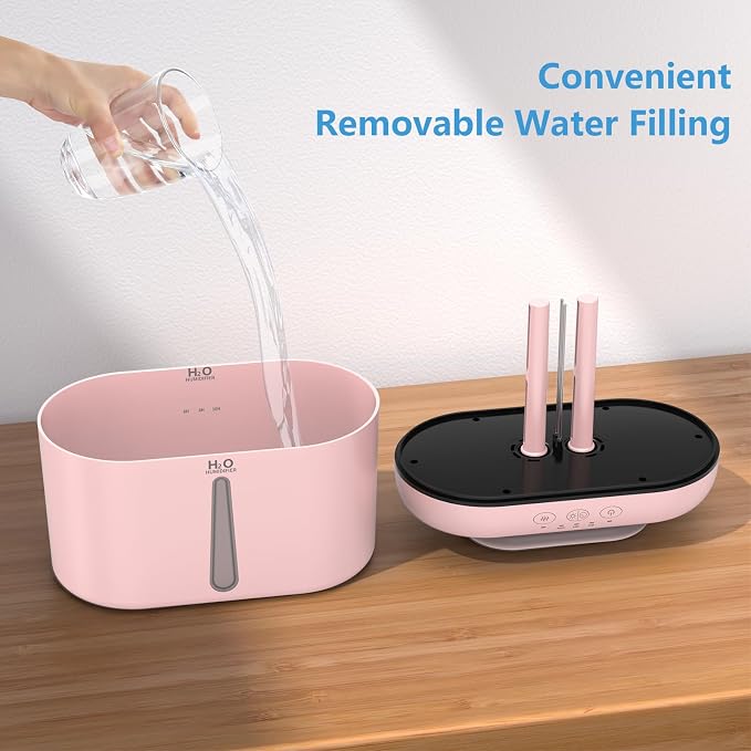 SZO Humidifiers for Bedroom, 2.5L Capacity, Auto Shut-Off, Easy to Fill & Clean, 16 dB Quiet Ultrasonic Humidifier for Large Room, Plants, Baby Nursery, Indoor, Night Light(soft pink)