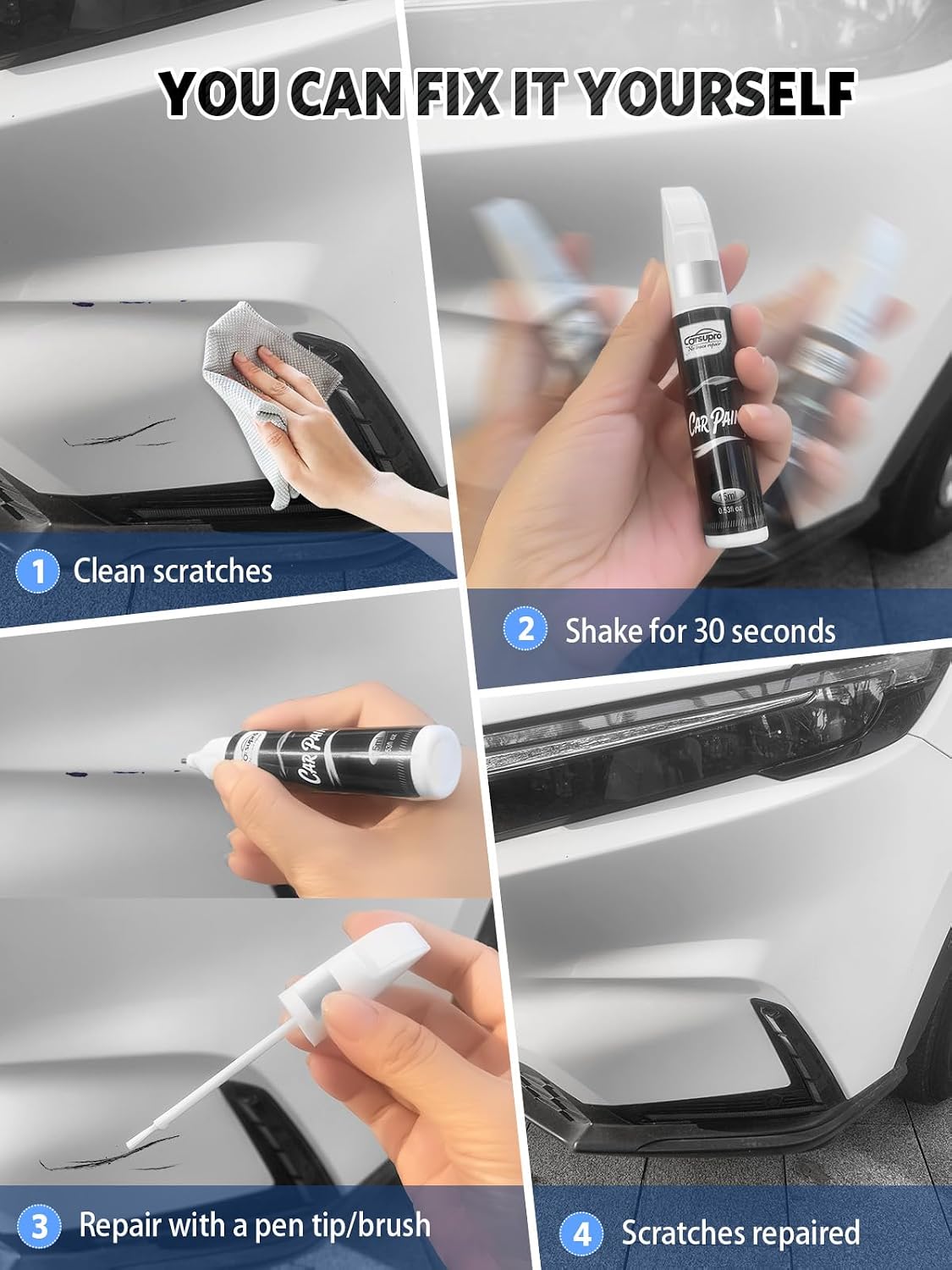 Billet Silver Metallic(PSC/JSC) for Ram Touch Up Paint Pen, 2 in 1 Car Scratch Remover with Pen Tip and Brush, Precise Color Match for Car Paint Scratch Repair, Quickly and Easily Fix Chips and Nicks