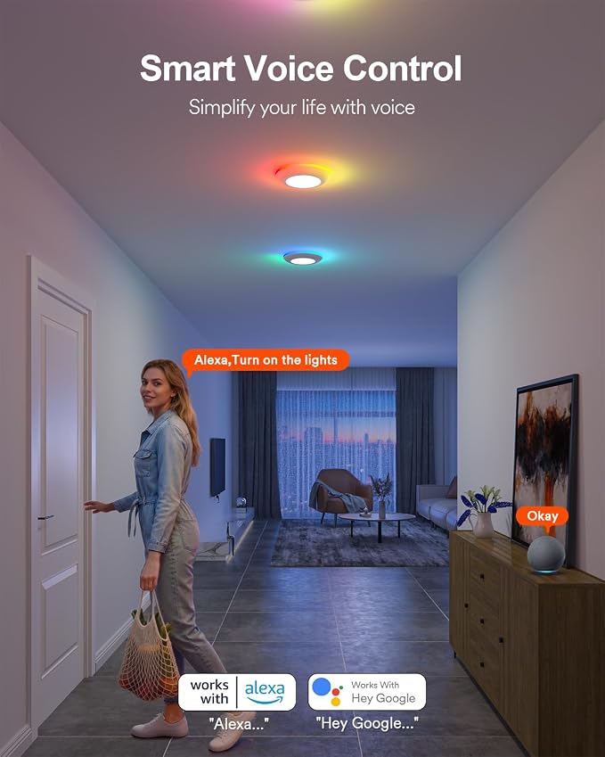 Lumary 5/6 Inch Smart Led Disk Light Pro 4Pack, Color Changing WiFi Smart