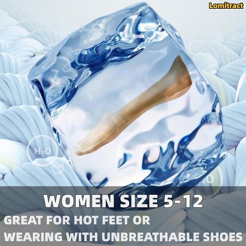 Lomitract No Show Socks for Women - Ice Silk & Cotton Blend | Size 5-12, Ultimate Comfort